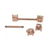 Fornecimento direto transfronteiriço de cabeça de zircão fosca haste reta anel rolante lama bola rolante anel 1.6x 16mm haste Amazônia