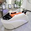 Cama de champú de masaje inteligente automática para peluquería, cama de bombeo especial para peluquería, terapia de cabeza, masaje de fumigación, champú integrado