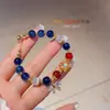 Pulsera de cuentas con forma de gato y lazo de circonita, Pulsera de cristal de lujo ligero de alta gama, Nuevo estilo chino retro, Accesorio de mano versátil