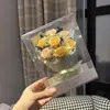 Caixa de Presente Flor Eterna com Luzes, Dia dos Namorados e Dia dos Namorados Chinês Buquê Pequeno de Rosa Artificial, Presente para Namorada, Presente Lembrança Atacado