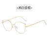 Nuevas gafas de ojo de gato de moda, de metal, de alta sensibilidad, con espejo plano anti-luz azul, se pueden equipar con marco para miopía.