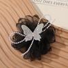 Horquilla para el pelo de mujer, hecha a mano, con diseño de mariposa, de malla, con perlas de imitación y diamantes de imitación, ideal para combinar con todo.