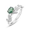Anillo de rama de olivo simple de moda transfronteriza para mujer, anillo de musgo verde en plata de ley S925, joyería de diseño de nicho