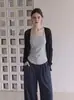 Chaqueta cárdigan protectora solar de seda de hielo negra para mujer, estilo fino de verano 2026 nuevo modelo, combinada con un top tipo camisola, se puede usar como chal o top para aire acondicionado