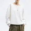 KAI Hoodie Cropped Diagonal Leve com Toque de Nuvem em Malha Terry de Algodão Penteado Estiloso Multi-Uso Chegada Nova Verão 2026
