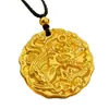 Collar Colgante de Dragón y Fénix Chapado en Oro, Colgante de Amuleto de la Suerte, Cadena para Suéter, Regalo para Transmisión en Vivo