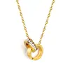 Collar Francés Ins con Forma de Corazón Joyería para Mujer Retro Lujo Accesible Elegante Estrella de la Suerte Círculo Geométrico Collar de Acero Inoxidable