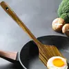 Juego de Utensilios de Cocina de Madera Transfronterizo Mango Redondo de Madera Chancla Teca Espaguetis Espaguetis Cuchara Mezcladora de Mango Largo Pala para Freír Cocina