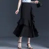 Falda Irregular de Volantes Línea A para Mujer 2026 Verano Nuevo Estilo Cintura Alta Adelgazante Moderna Elegante Falda Media de Moda