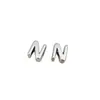 Chen Ming Acrílico Plata Agujero Grande Cuentas con Letras Accesorios para Joyería DIY Paquete Cadena para Teléfono Móvil Cuentas Sueltas