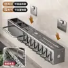 Estante de pared sin costuras para cuchillos y palillos, estante de almacenamiento multifuncional para cocina, organizador de utensilios de cocina, no necesita perforar agujeros en la pared