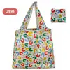 Nova Bolsa de Compras de Poliéster de Grande Capacidade Supermercado Compras de Mercearia Dobrável Pronta Bolsa de Mão Ecológica Moda Bolsa de Mão Estampada