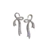 Pendientes de Flor de Zircón Perla Aguja de Plata Minimalistas Modernos Versátiles Elegantes Pendientes de Lujo Ligero Pendientes de Gama Alta Venta al por Mayor