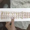 Manicure Gatinho Banhada a Ouro Rosa Unhas Usáveis Estilo Curto Clareamento Adesivos de Unha 30 Peças em um Pacote Unhas Postiças Personalização Feita à Mão