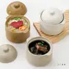 Olla de Cerámica Impermeable para Estofado Tazón Doméstico para Huevo al Vapor con Tapa Tazón para Natillas al Vapor Olla de Barro Taza para Sopa Individual Olla Pequeña para Estofado