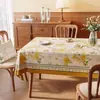 Toalha de mesa pastoral estilo americano, à prova d'água e à prova de óleo, fácil de limpar, toque de luxo e alta qualidade, longa e durável, adequada para uso doméstico