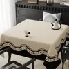 Toalha de mesa quadrada estilo vintage, lavável, à prova d'água, à prova de óleo, toalha de mesa quadrada de PVC para sala de jantar, tapete de mesa de centro estilo retrô francês