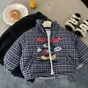 Jaqueta Infantil Acolchoada de Algodão para Meninos, Acolchoada Inverno 2025 Nova Roupa de Algodão Xadrez para Crianças Pequenas, Casaco de Bebê Tendência com Desenho para Meninas, Espessada