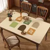 Mantel individual de mesa de comedor retro americano, PVC impermeable y resistente a las manchas, fácil de limpiar, protector de mesa rectangular de alta gama de lujo ligero 2025