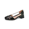 Novas sandálias de bico fechado com recorte lateral estilo europeu e americano, sapatos simples de primavera e outono, sapatos de trabalho com salto médio grosso, tamanhos 31-43, AliExpress
