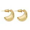 Pendientes de Gota de Agua Caliente Transfronterizos Moda Carácter C Temperamento Versátil Ligeros de Alta Gama Clavo para Oreja Hebilla de Oreja de Frijol Distintiva