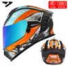Casco de Motocicleta Certificado Dot para Hombres y Mujeres, Casco Integral Ad para Todas las Estaciones, Casco Cálido y Seguro con Certificación 3C