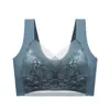 Cross-border Lace plus size Vest Traceless Ice Silk Push-up Sutiã Fino Respirável Costas Bonitas Peito Grande Pequena Roupa Interior Fixa