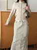 Gola alta, com zíper, cintura ajustada, jaqueta curta, estilo workwear retrô, barra canelada, efeito emagrecedor, peça externa casual versátil