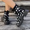 Comércio Exterior Tamanho Grande Fly Woven Casual Botas de Neve para Mulheres 2025 Outono e Inverno Novo Estilo Botas Casuais Leves para Mulheres