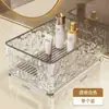 Caixa de Armazenamento de Cosméticos Transparente com Padrão de Geleira Cesta de Armazenamento para Bancada de Banheiro Organizando e Armazenando Artigos de Higiene Pessoal e Produtos de Skincare Prateleira de Armazenamento