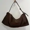 Bolsa de Axila Quadrada Pequena de Veludo Fosco Camurçado Estilo Retrô Design de Nicho para Mulheres Nova Coleção Outono Inverno 2025 Simples Transversal de Ombro Único