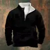 Sudadera de retazos para hombre de comercio exterior transfronterizo, sudadera con cambio gradual, manga larga, cuello con cremallera, jersey casual