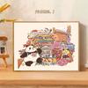 Pintura Digital DIY Panda Serie Animal con Caqui Simbolizando Buena Fortuna, Relleno y Coloración Hechos a Mano Pintura Decorativa para Alivio del Estrés