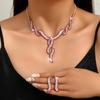 Novo estilo colar brincos terno elegante europeu e americano feminino clavícula colar brincos noiva diamante banquete conjunto corrente