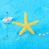 Mini estrella de mar colorida de cinco puntas, manualidades de resina para paisajes en miniatura, decoraciones para acuarios, accesorios para elementos acuáticos de peceras