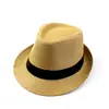 Suministro transfronterizo de nuevo sombrero de paja para adultos europeo y americano estilo británico sombrero Jazz sombrero de playa para exteriores venta al por mayor