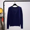 Suéter de stock a largo plazo para mujer, primavera y otoño, fino, cárdigan fino para mujer, abrigo, manga larga, suéter corto para mujer, exterior