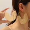Pendientes Europeos y Americanos Transfronterizos Estilo Bohemio Retro Exagerados Elegantes Forma Grande Calados Redondos Forma de C para Mujer
