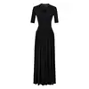 Vestido Francês Puro Desejo Sexy de Manga Média e Decote V para Mulheres Outono 2026 Novo Elegante Temperamento Cintura Marcada Saia Longa