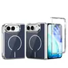 Adecuado para iPhone Duo, funda de teléfono magnética de cristal electrochapado, funda Magsafe con protector de pantalla y soporte integrados, funda a prueba de caídas