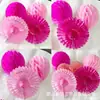 Accesorios para Bodas Decoración de Fondo de Ventana Abanicos de Papel Flores Panal Flores de Papel Huecas Abanicos de Copos de Nieve Suministros para Fiestas de Cumpleaños