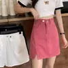 Falda Vaquera de Cintura Alta Estilo Coreano Nueva de Verano para Mujer, Falda Corta Versátil Casual Ajustada para Estudiante, Falda de Corte A Moderna