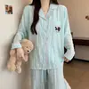 Pijama com bojo, algodão nuvem, novo conjunto de duas peças fofo de animal de desenho animado para outono e inverno, pode ser usado fora