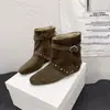Botines de Cuero con Remaches Retro Decoración para Mujer Otoño Nuevo Suela Plana Punta Cuadrada Botas Adelgazantes Temperamento Versátil Botas de Moda