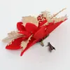 Decorações de Natal trevo-de-cheiro ornamentos transfronteiriços flores de Natal guirlanda de árvore de Natal acessórios de flor de simulação de Natal layout