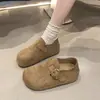 Zapatos de cuero sin cordones con hebilla, cobertura total, nuevo estilo casual retro de otoño 2026, zapatos para mujer con plataforma estilo Birkenstock