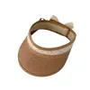 Sombrero de Paja con Encaje de Copa Vacía Estilo Coreano Verano Bebé Protector Solar Sin Copa Sombrero Pequeño Fresco Sombrilla de Viaje Sombrero de Sol de Mujer Moderno