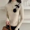 Suéter de punto tridimensional floral estilo francés transfronterizo para mujer, para principios de otoño, temperamento vintage, ajuste ceñido, manga larga