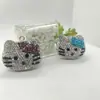 Nova Capa de Celular Casual para Carro Estéreo Desenho Animado Kt Mão-Fixada Gato Diamante Cabeça Gato Acessórios DIY Materiais Suprimentos de Joalheria