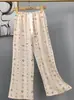 Pantalones de pijama de algodón para mujer, verano, finos, estampados, casuales, de pierna ancha, pueden usar mujeres embarazadas, comercio exterior, pantalones de talla grande